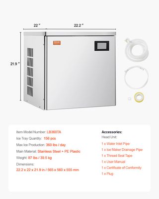 Macchina per Ghiaccio Commerciale Autopulente Solo