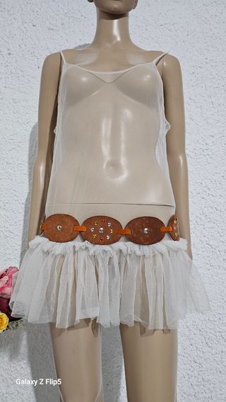 Cintura vintage donna in scamoscio e brillanti