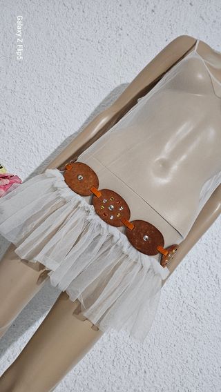 Cintura vintage donna in scamoscio e brillanti