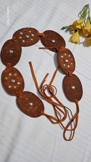 Cintura vintage donna in scamoscio e brillanti