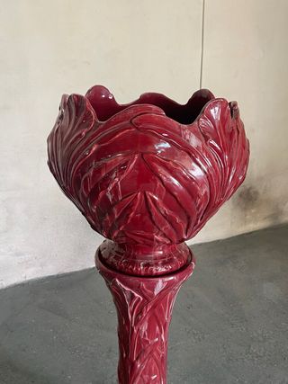 Antiguo pedestal macetera maceta ceramica