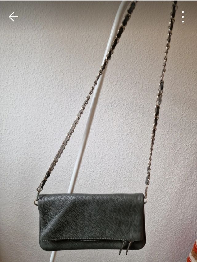 Bolso doble cadena gris
