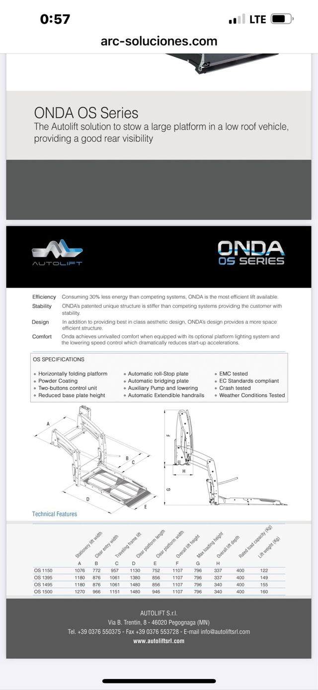 Plataforma elevadora silla ruedas minusvalidos