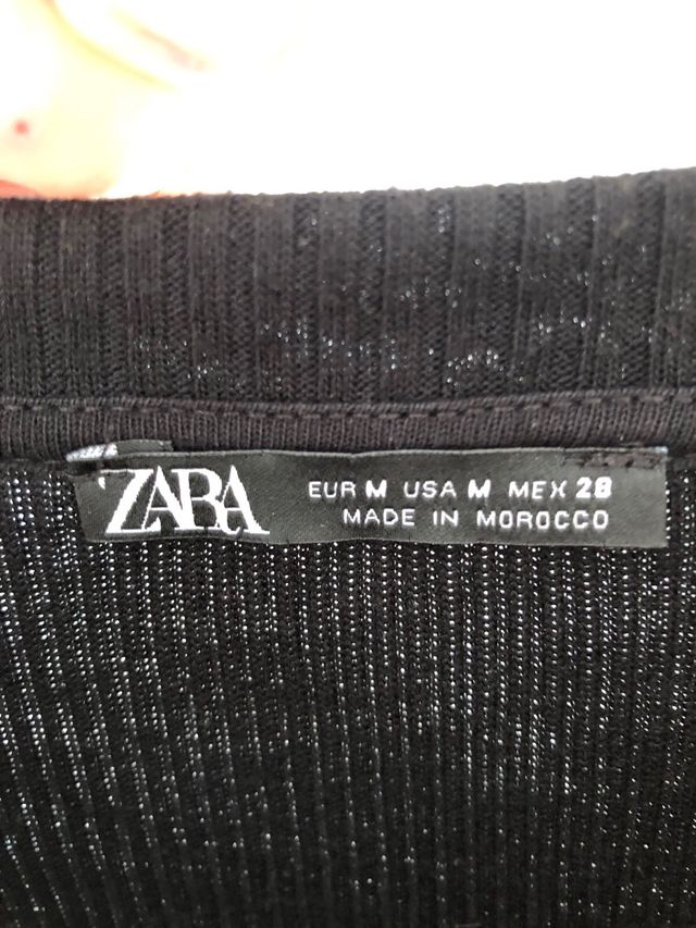 Top fiesta negro manga larga