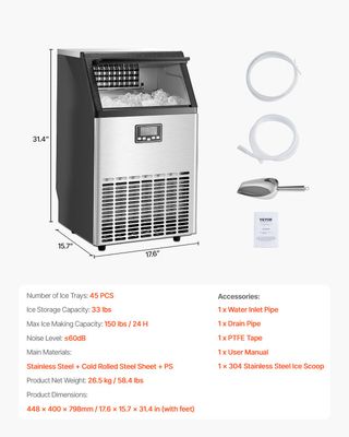 Macchina per il ghiaccio commerciale indipendente,