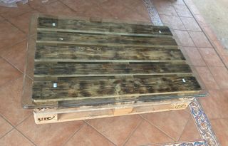 Mesa palets con cristal