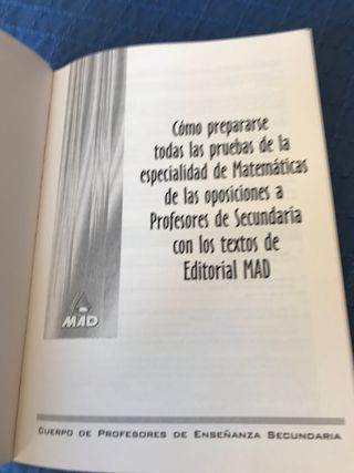 Temario preparacion oposiciones Mates