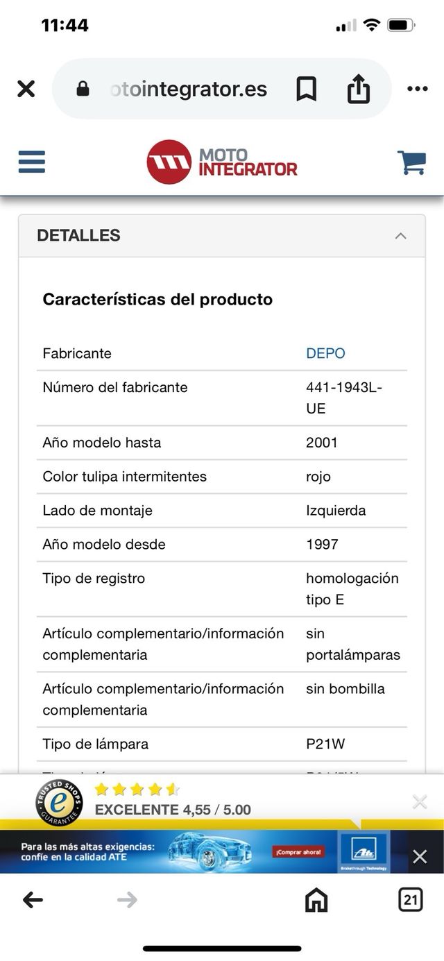 Farol trasero audi a6