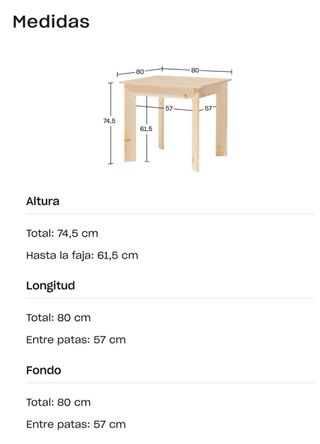 Mesa de madera.