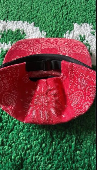 Supreme Bandana Jacquard Denim Camp Cap  Red