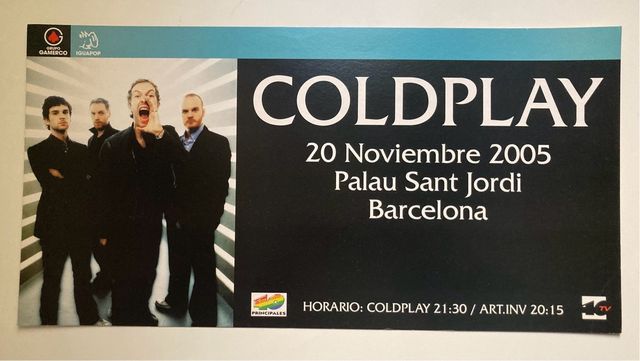 Poster Coldplay concierto Barcelona 2005