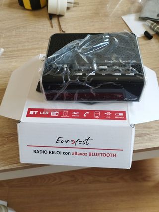 Eurofest radio reloj altavoz bluetooth