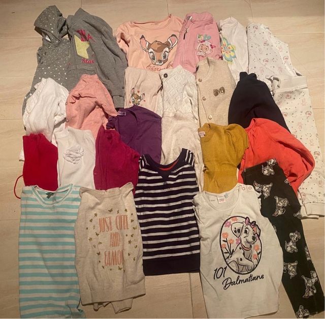 Lote de roupas de inverno para menina de 25 peças de 80 a 86 cm