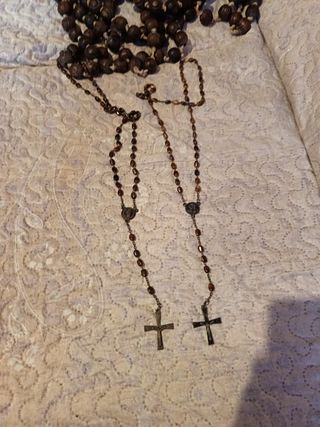 Rosario antiguo de carey