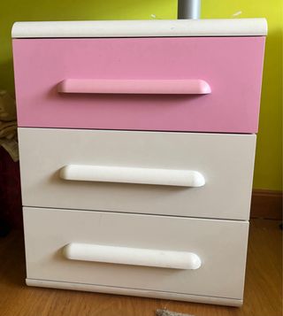 Estanteria mesillas y cajoneras