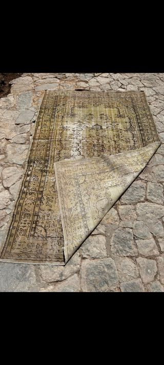 Alfombra vintage persa lana y seda.