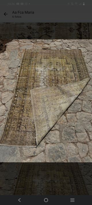 Alfombra vintage persa lana y seda.