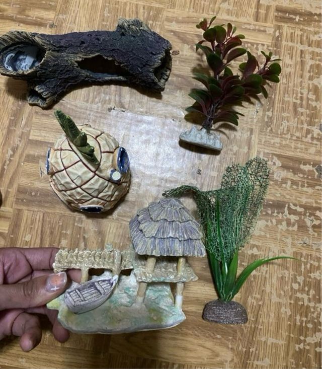 6 Accesorios de pecera bob esponja