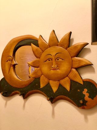 Perchero entrada étnico de madera