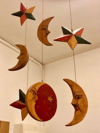 Perchero entrada étnico de madera