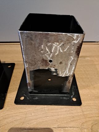 Base de pérgola negro 9,5 x 9,5 cm