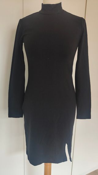 Vestido NUEVO negro manga larga ajustado S36 M38