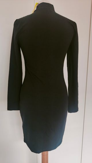 Vestido NUEVO negro manga larga ajustado S36 M38