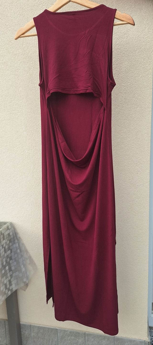 Vestito estivo donna bordeaux Stradivarius, L