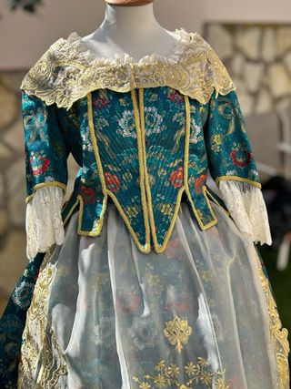 Traje fallera verde oscuro s.XVIII adulta