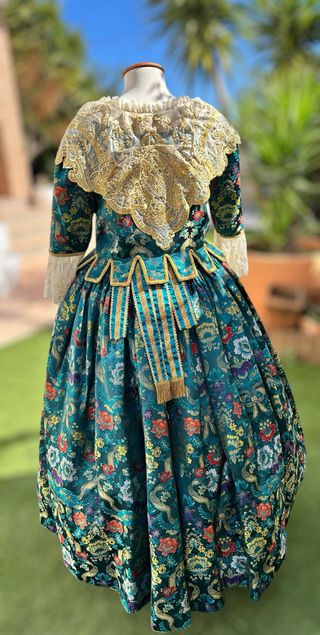 Traje fallera verde oscuro s.XVIII adulta