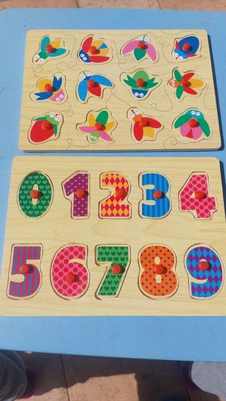 Set 2 giochi incastri puzzle legno