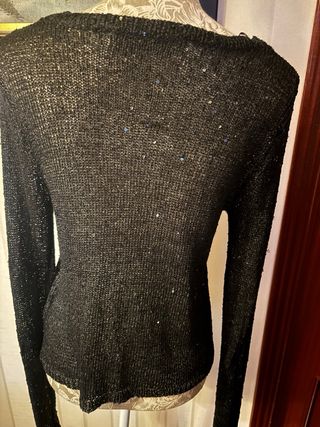 Cardigán negra con lentejuelas