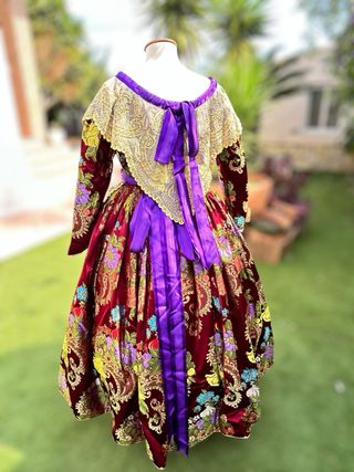 Traje fallera granate adulta