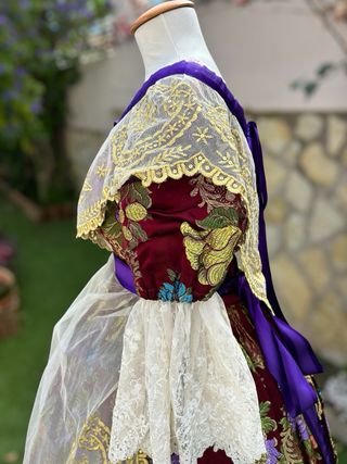 Traje fallera granate adulta