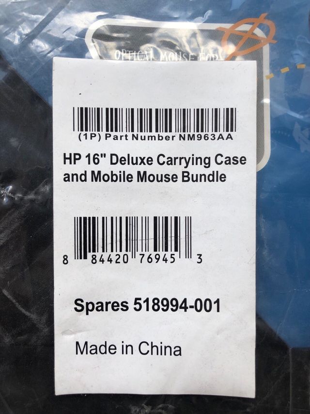 Maleta para portátil HP 16" con ratón óptico