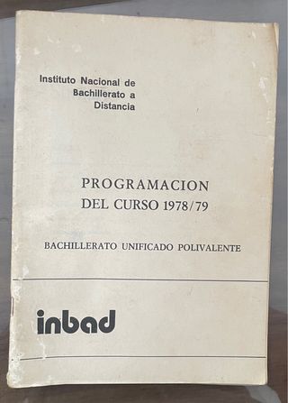 PROGRAMACION DEL CURSO 1978/79 BACHILLERATO