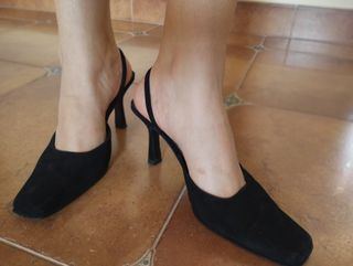 Zapatos tacón terciopelo