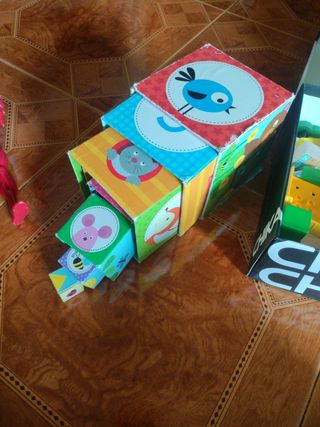 Juego bloques construcción madera