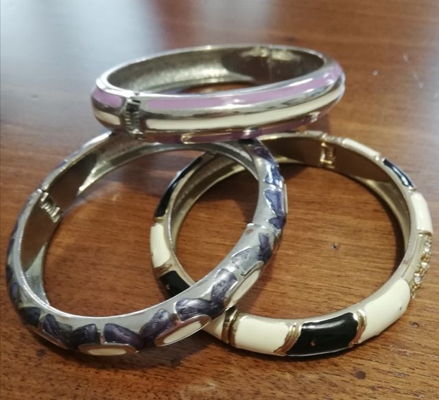 Set 3 bracciali smalto chiusura a scatto