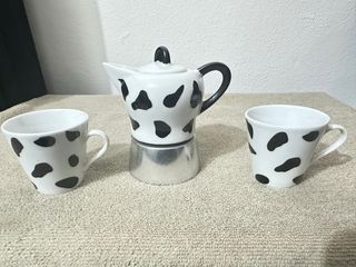 Set caffettieta decorativa con 2 tazzine