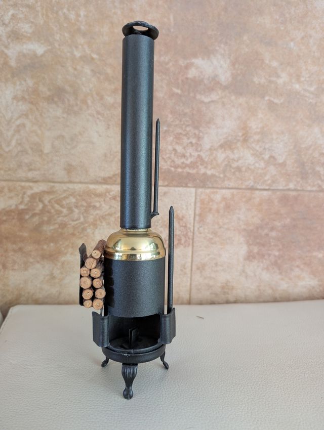 Quemador de incienso estufa leña forja