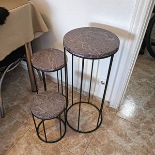 Juego de mesa redondas de hierro