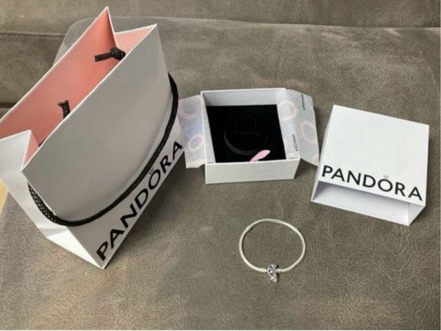 pulsera Pandora 21cm cierre luna estrellas azules