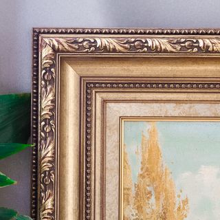 Cuadro al óleo grande con marco dorado