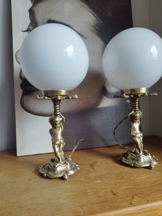 Pareja de lamparas de bronce