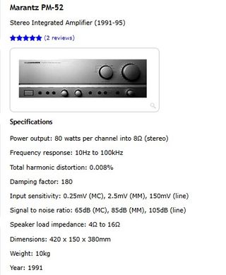 Amplificador HiFi Marantz PM 52 +Revisado+Garantia