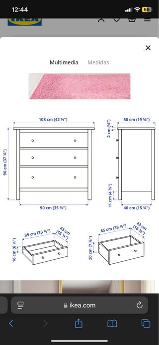 Cómoda de ikea blanca con tiradores de zara home