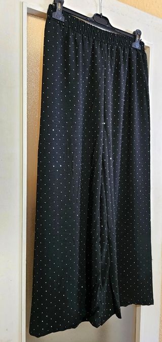 Pantalón fluído bohemio brillos