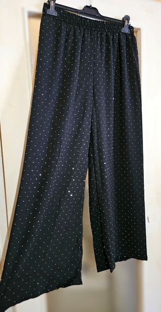 Pantalón fluído bohemio brillos