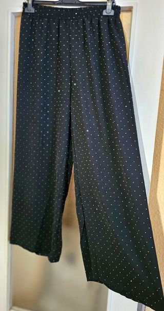 Pantalón fluído bohemio brillos